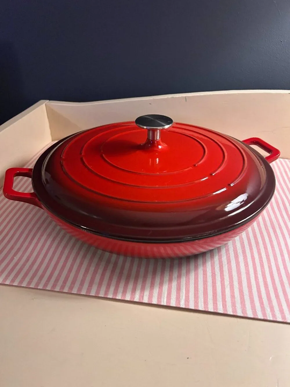 Amazon Basics Shallow Dutch Oven Pot with Lid